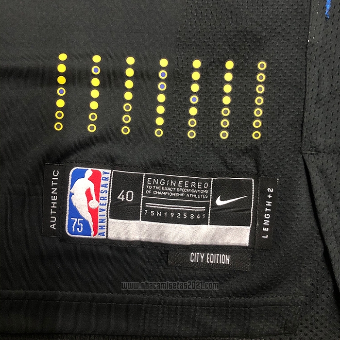 Camiseta Golden State Warriors Stephen Curry #30 Ciudad 2021-22 Autentico Negro